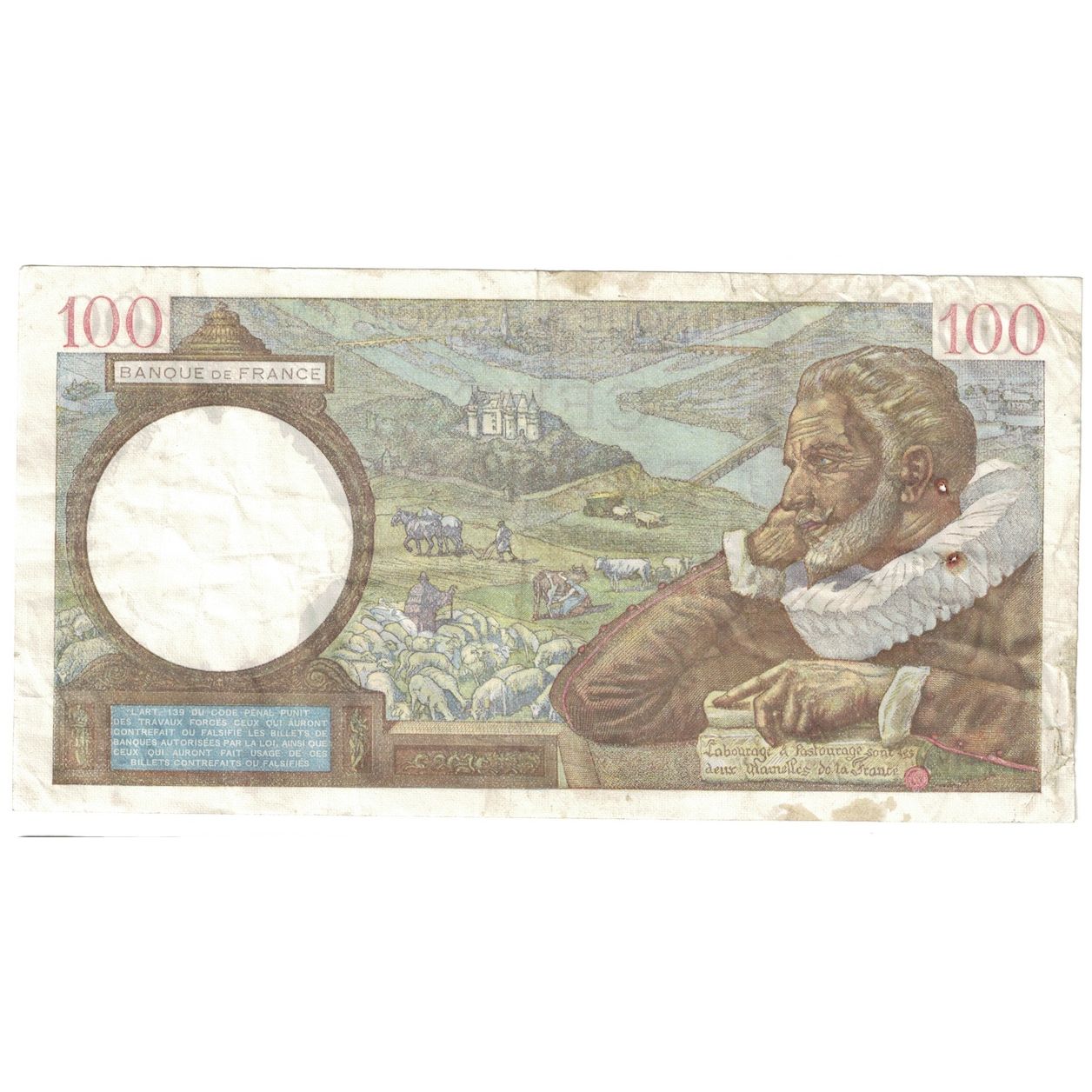 França, 100 Francs, Sully, 1941, 1941-09-04, F(12-15), Fayette:26.57, KM:94