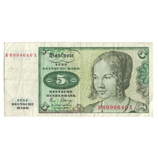 Banknot, Niemcy - RFN, 5 Deutsche Mark, 1980, 1980-01-02, KM:30b, VF(20-25)