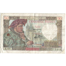 Francia, 50 Francs, Jacques Coeur, 1942, 1942-01-08, B, Fayette:19.18, KM:93