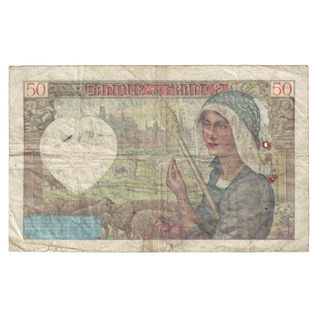 Frankrijk, 50 Francs, Jacques Coeur, 1940, 1940-06-13, B, Fayette:19.01, KM:93