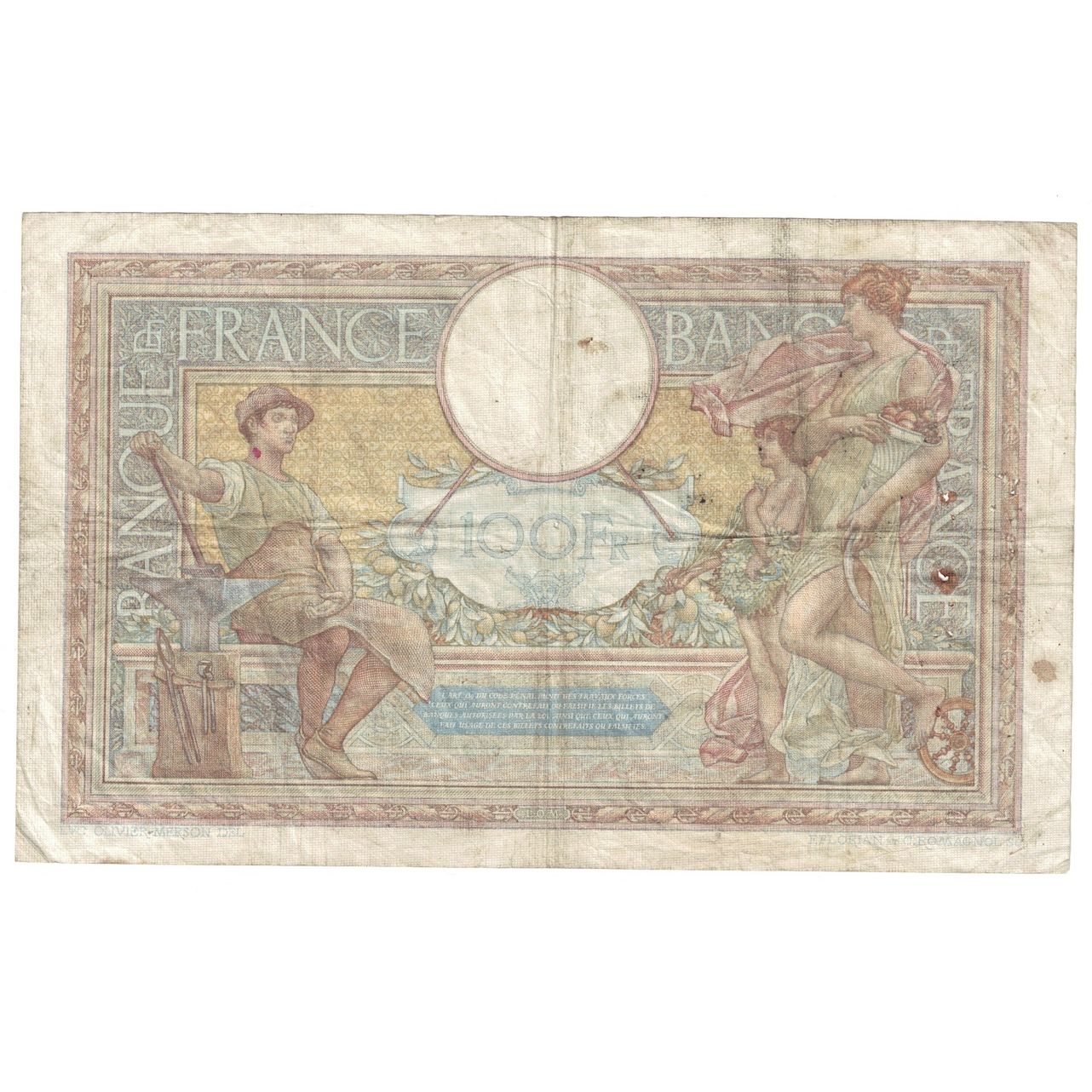 Frankreich, 100 Francs, Luc Olivier Merson, 1938, 1938-07-15, SGE