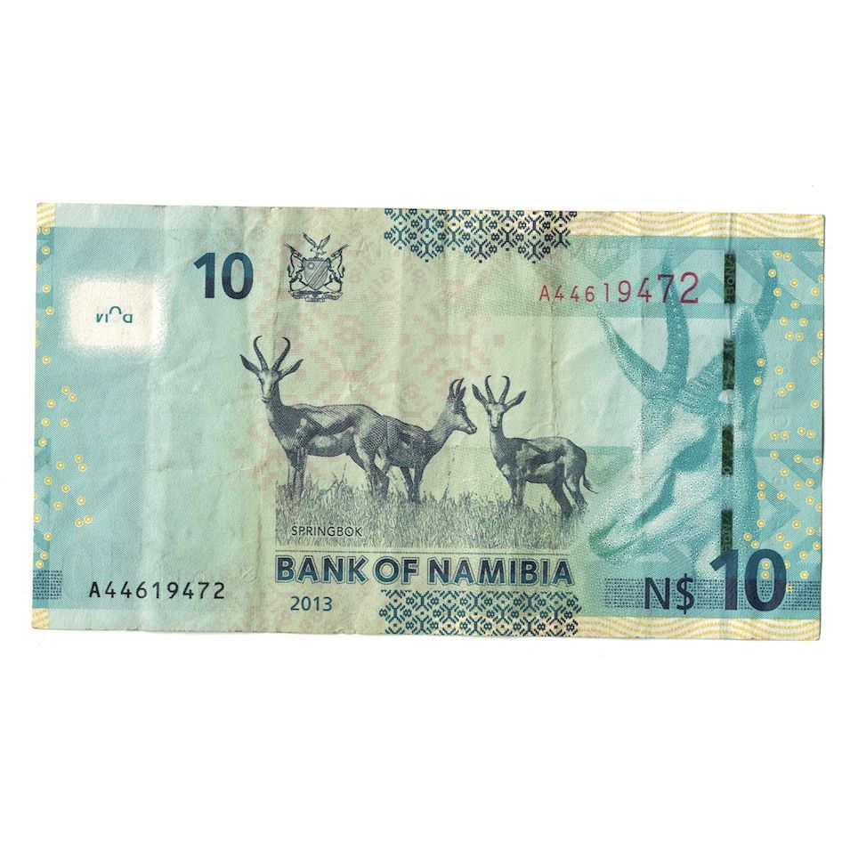 Nota, Namíbia, 10 Namibia dollars, 2013, EF(40-45)