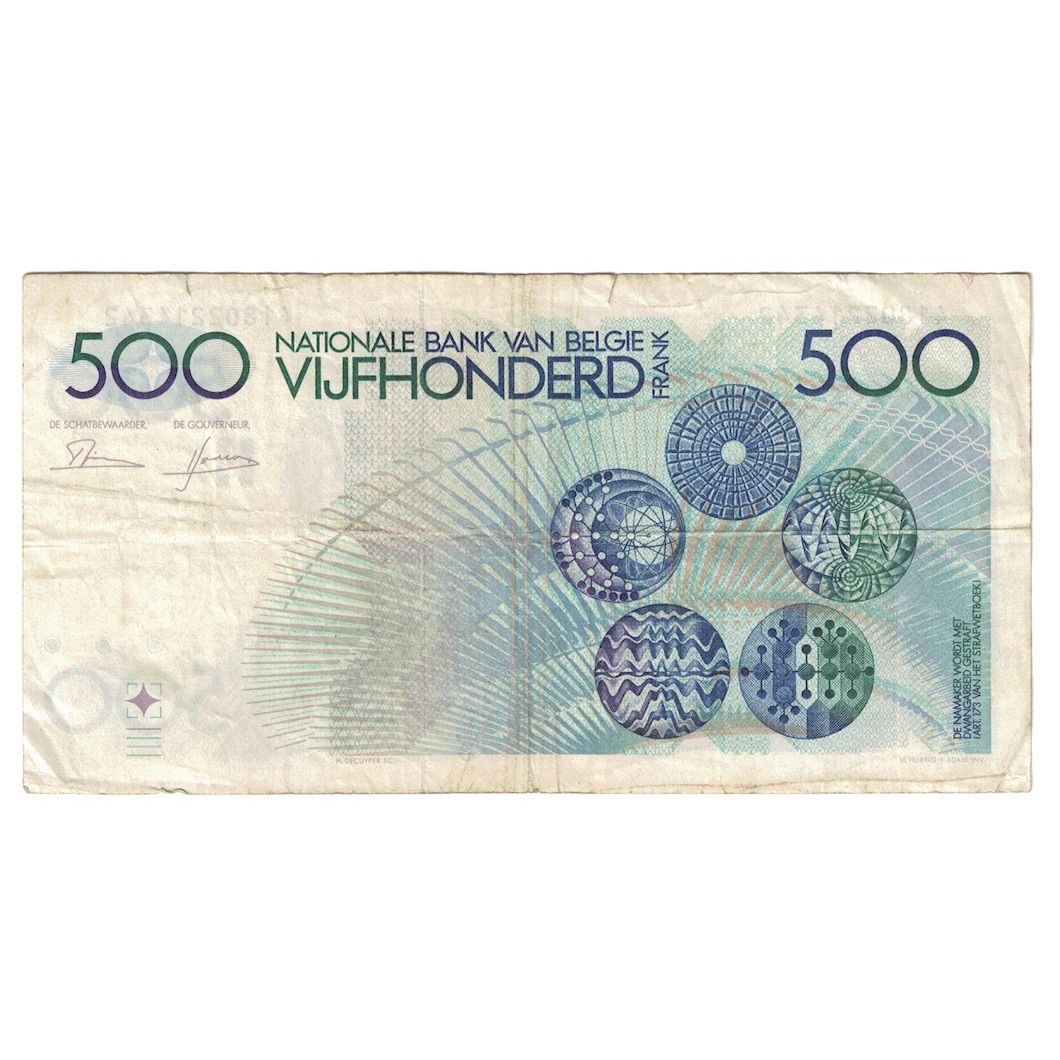 Banconote, Belgio, 500 Francs, Undated (1982-98), KM:143a, B+
