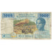 Banknote, Central African States, 1000 Francs, 2002, KM:207U, VG(8-10)
