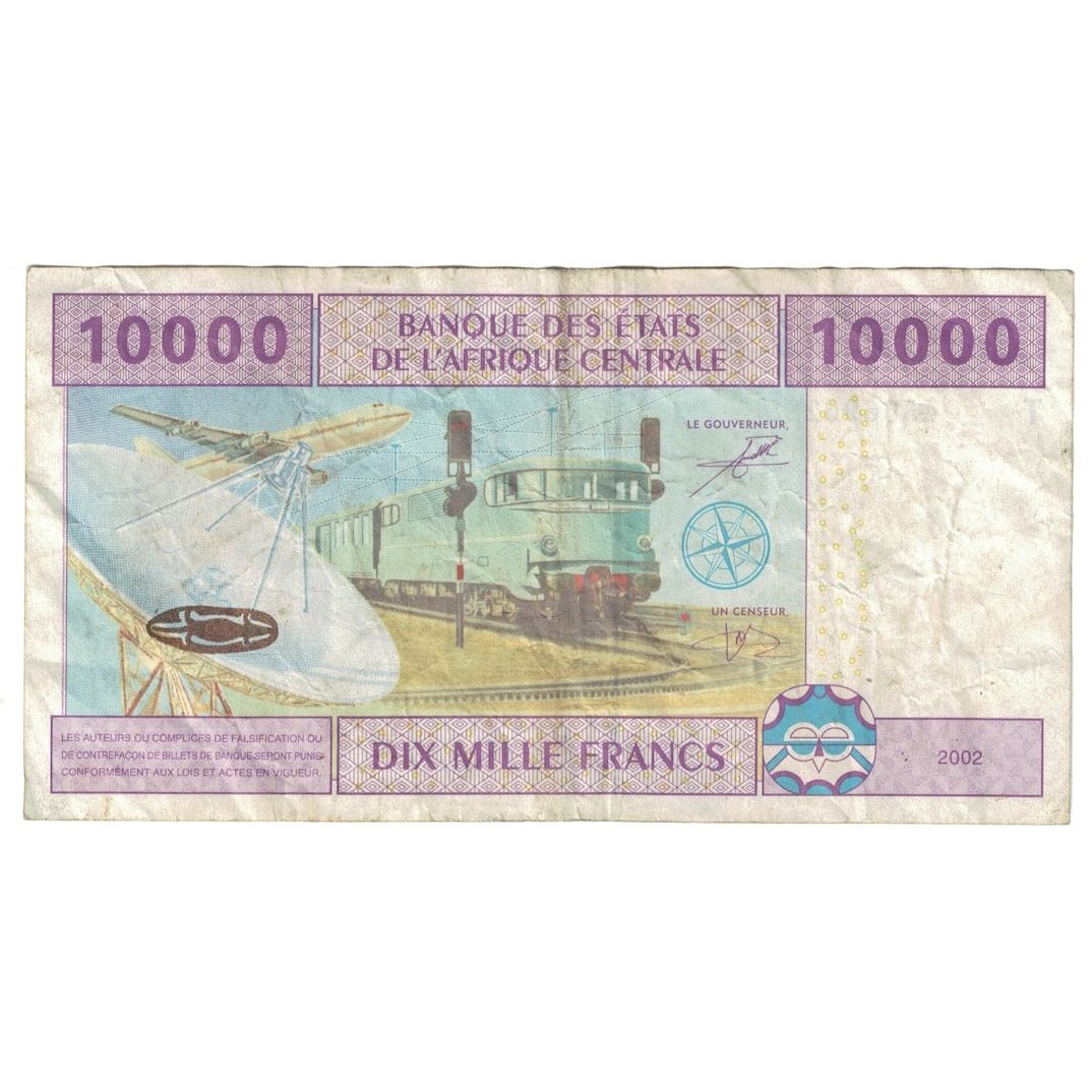 Banconote, Stati dell’Africa centrale, 10,000 Francs, 2002, KM:410A, B+