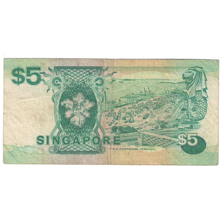 Banconote, Singapore, 5 Dollars, Undated (1989), KM:19, MB