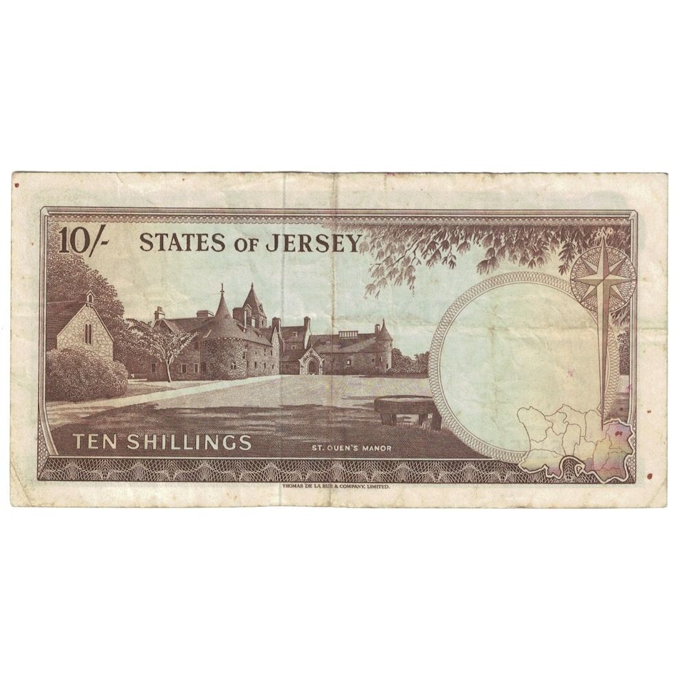Banconote, Jersey, 10 Shillings, Undated (1963), KM:7a, B+