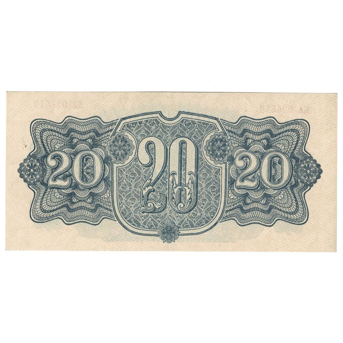 Banconote, Cecoslovacchia, 20 Korun, 1944, KM:47a, SPL-