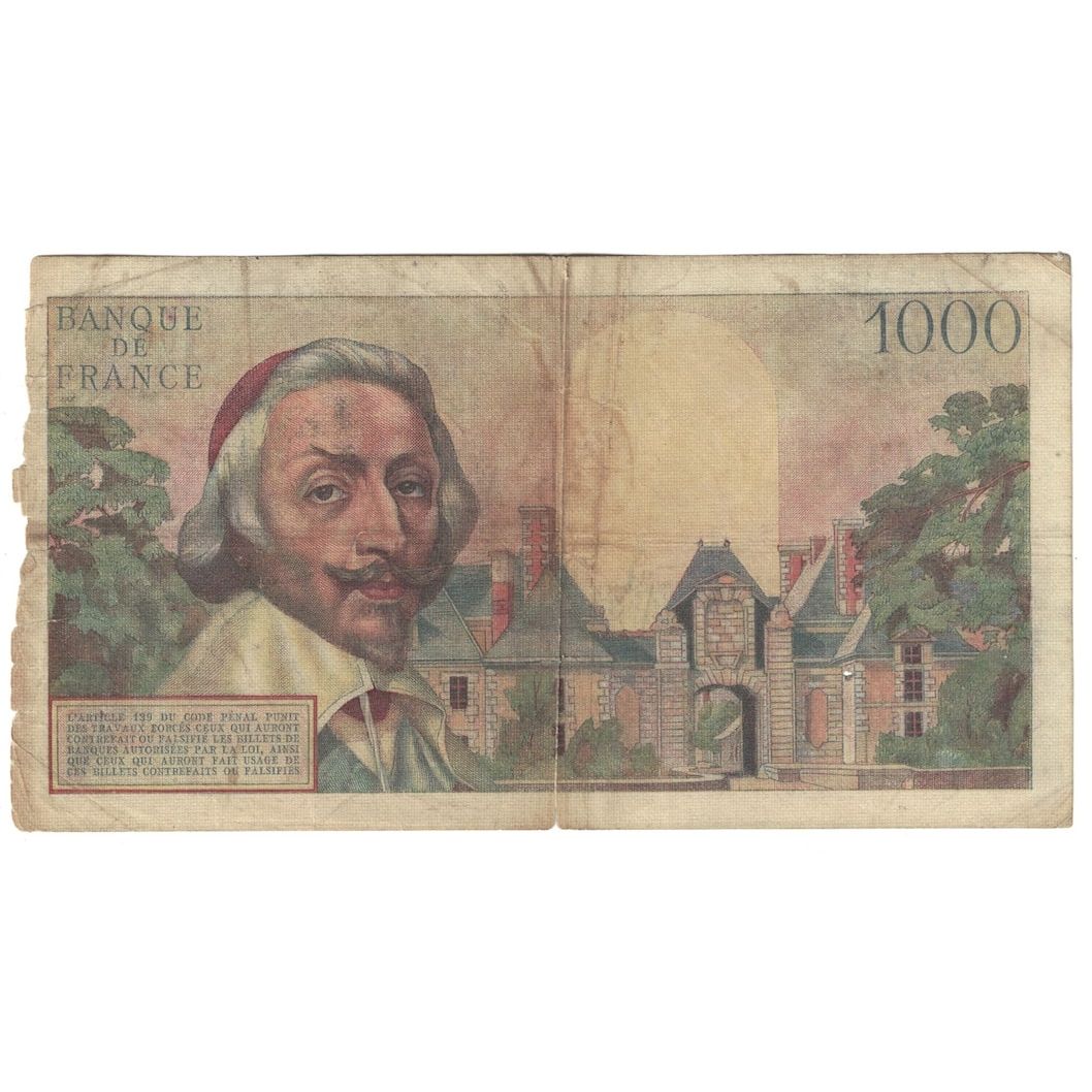 Francia, 1000 Francs, Richelieu, 1953, 1953-09-03, B, Fayette:42.2, KM:134a