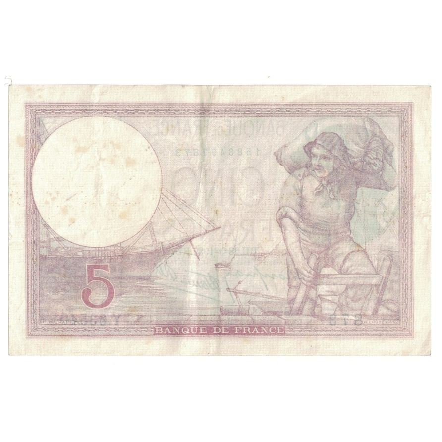 France, 5 Francs, Violet, 1939, 1939-09-28, TTB, Fayette:4.10, KM:83