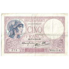 Francja, 5 Francs, Violet, 1939, 1939-08-17, EF(40-45), Fayette:4.10, KM:83