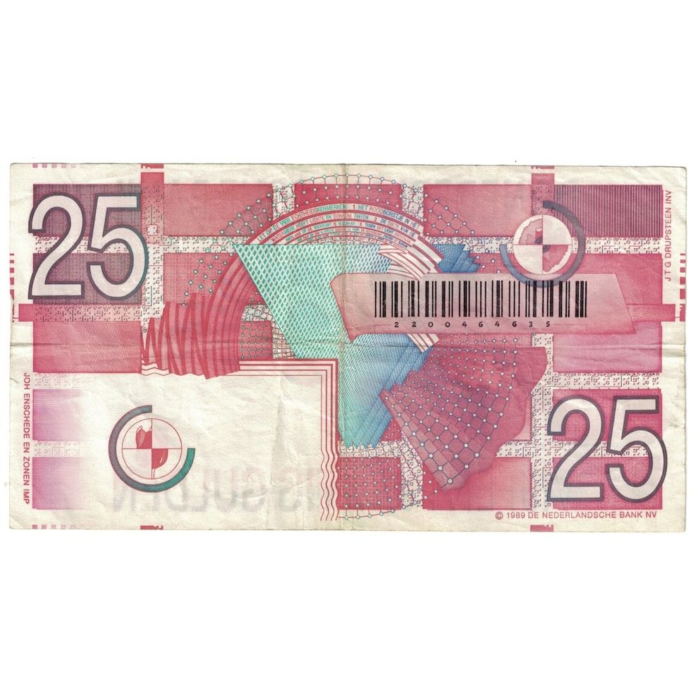 Banconote, Paesi Bassi, 25 Gulden, 1989, 1989-04-05, KM:100, BB