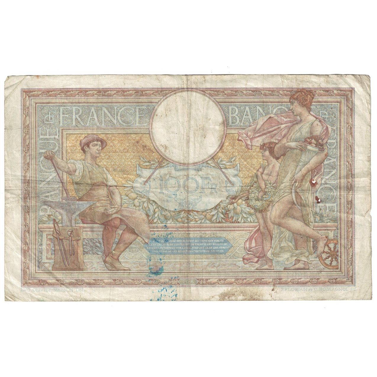 Francia, 100 Francs, Luc Olivier Merson, 1937, 1937-10-21, B+, KM:86a