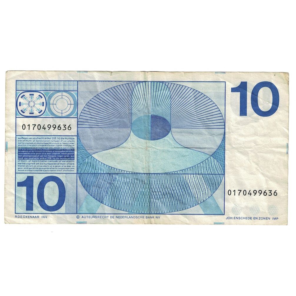 Banknote, Netherlands, 10 Gulden, 1968, 1968-04-25, KM:91b, VF(20-25)