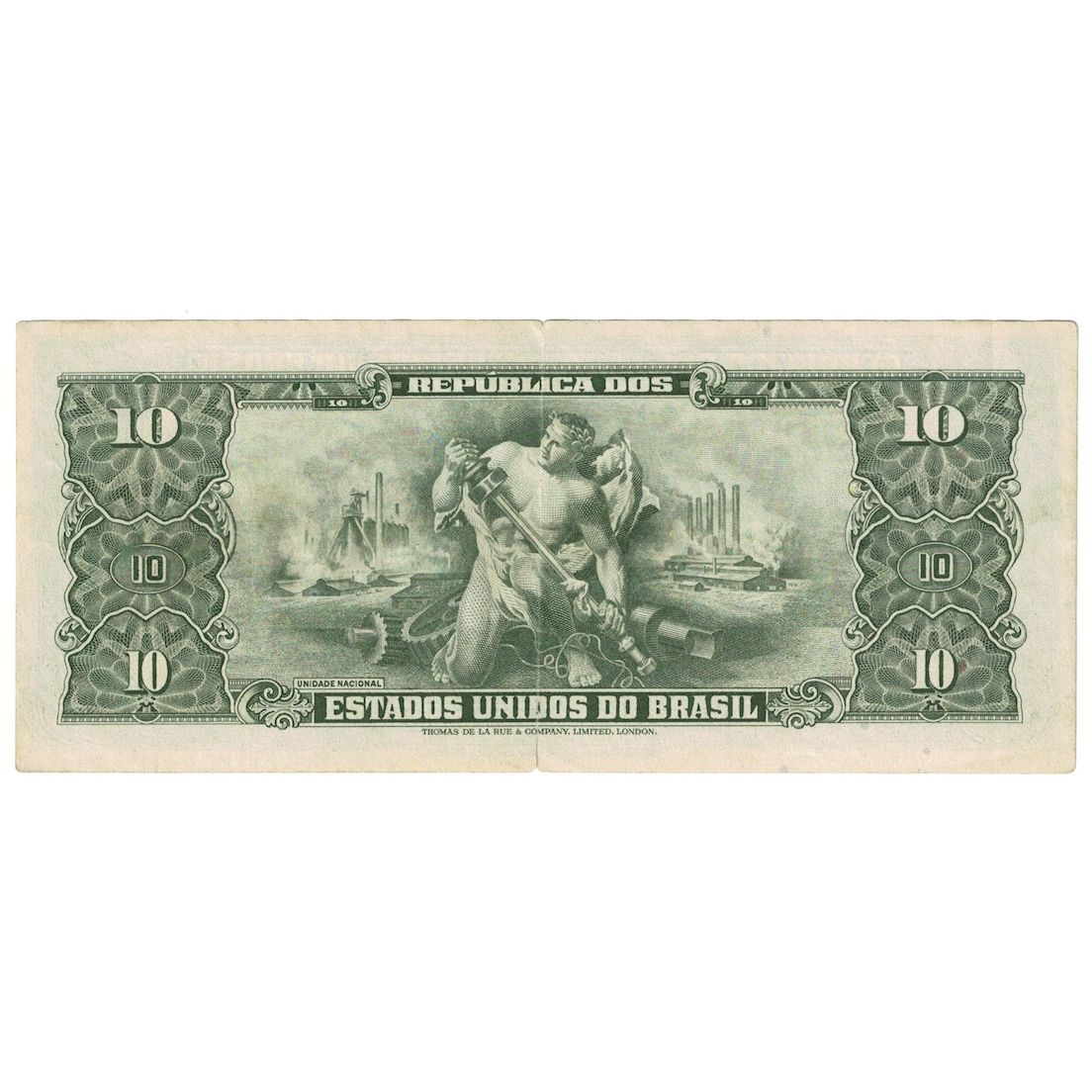 Banknote, Brazil, 10 Cruzeiros, 1953-1960, KM:159f, VF(20-25)