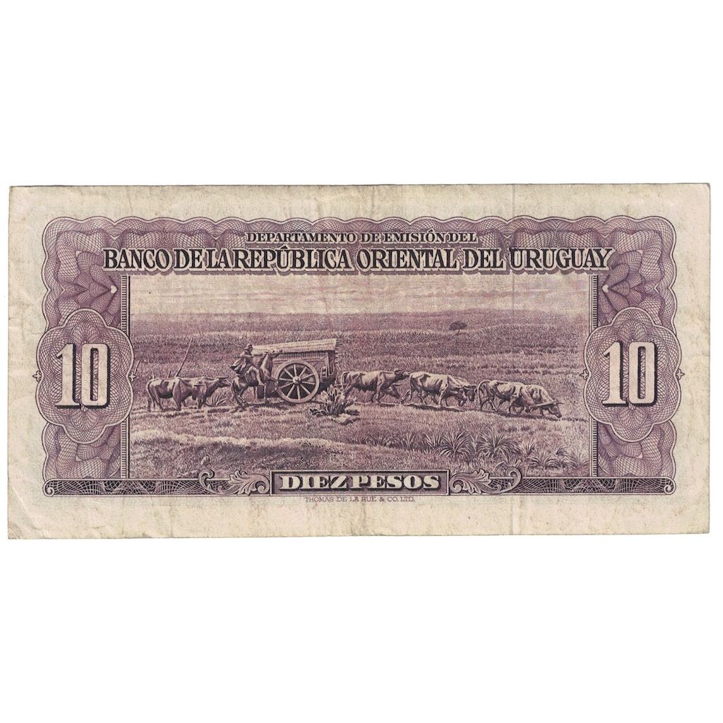 Geldschein, Uruguay, 10 Pesos, 1939-1966, KM:37c, S