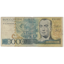 Biljet, Brazilië, 100,000 Cruzeiros, Undated (1985), KM:205a, B+