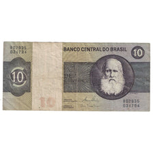 Banknote, Brazil, 10 Cruzeiros, UNDATED (1970-80), KM:193b, EF(40-45)