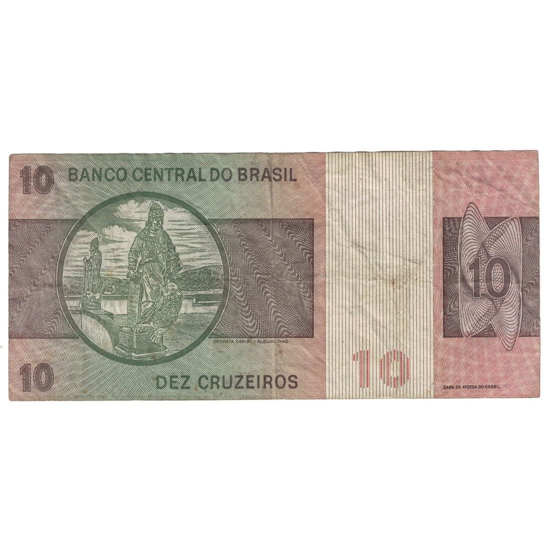 Nota, Brasil, 10 Cruzeiros, UNDATED (1970-80), KM:193b, EF(40-45)