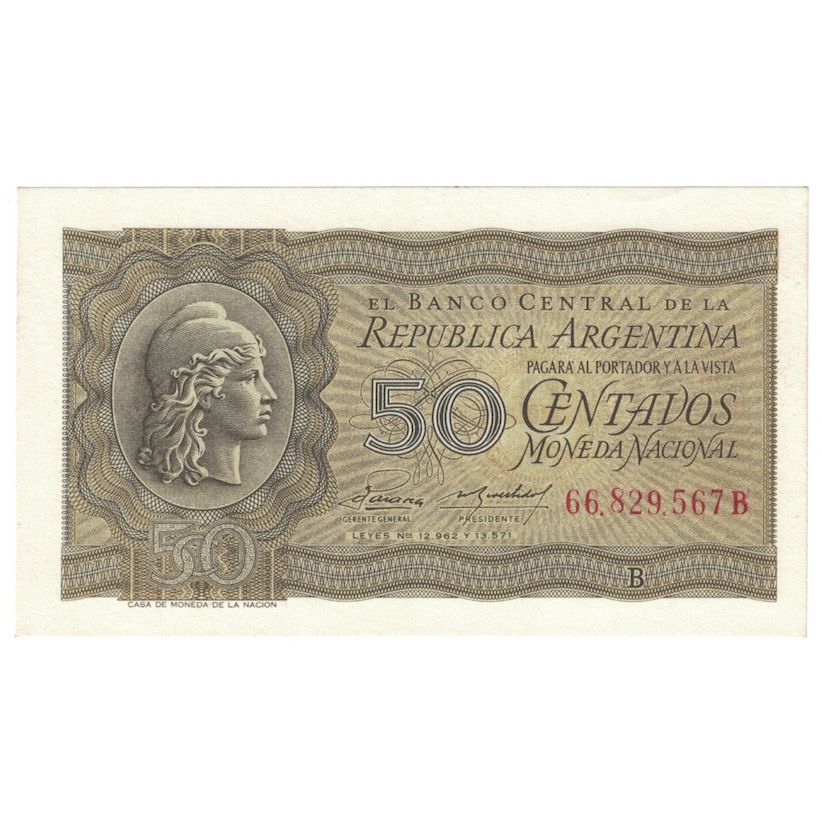 Banconote, Argentina, 50 Centavos, Undated (1951-56), KM:261, SPL+