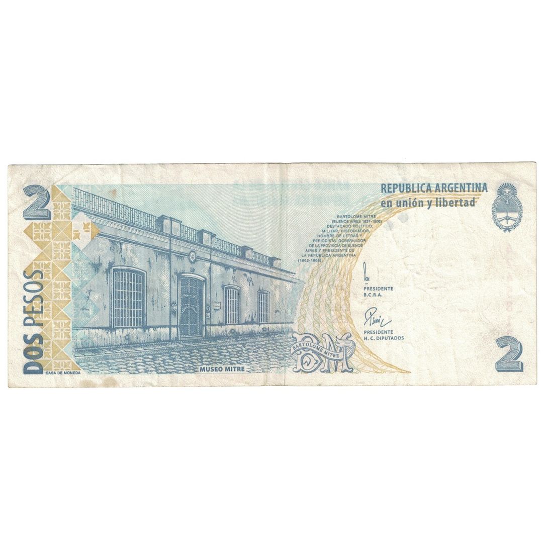Banknote, Argentina, 2 Pesos, Undated (2002), KM:352, VF(30-35)