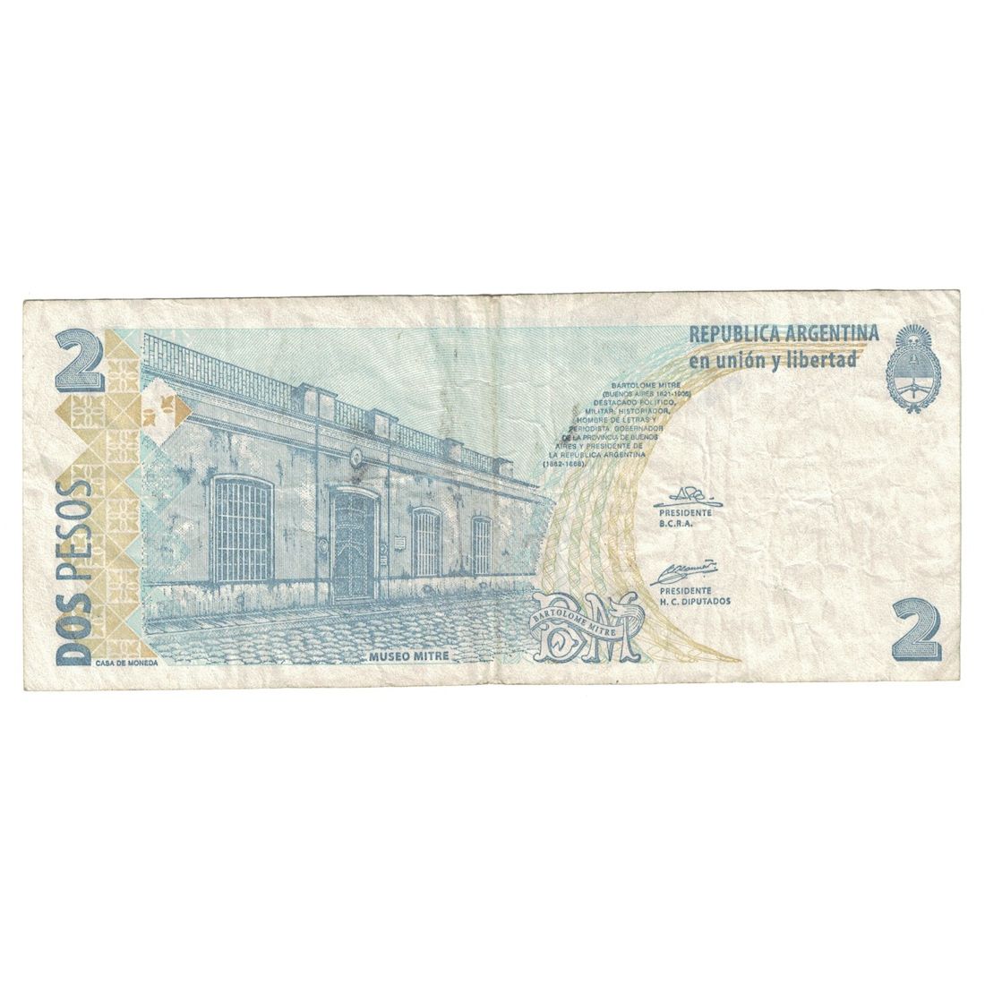 Billete, 2 Pesos, Undated (2002), Argentina, KM:352, BC