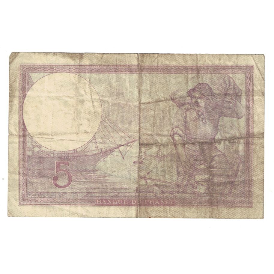 Francia, 5 Francs, Violet, 1932, 1932-12-29, B+, Fayette:3.16, KM:72d