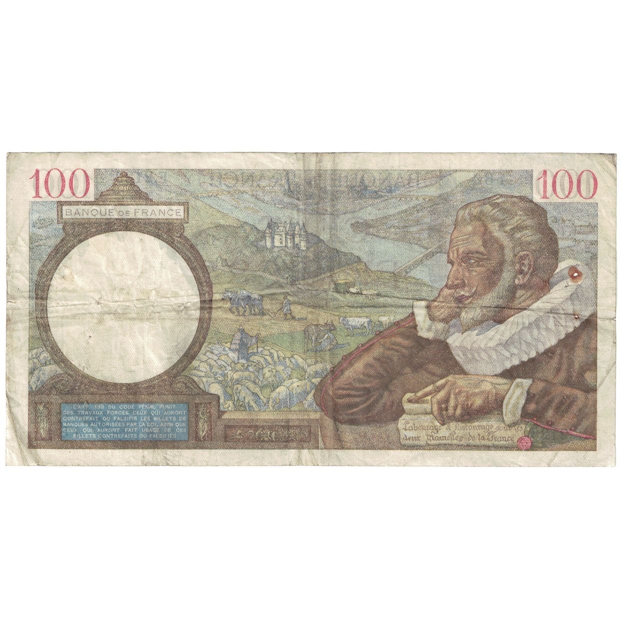 France, 100 Francs, Sully, 1939, 1939-10-05, TB+, Fayette:26.09, KM:94