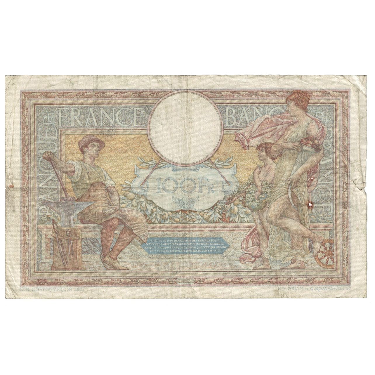 Frankrijk, 100 Francs, Luc Olivier Merson, 1935, 1935-06-06, B+, Fayette:24.14