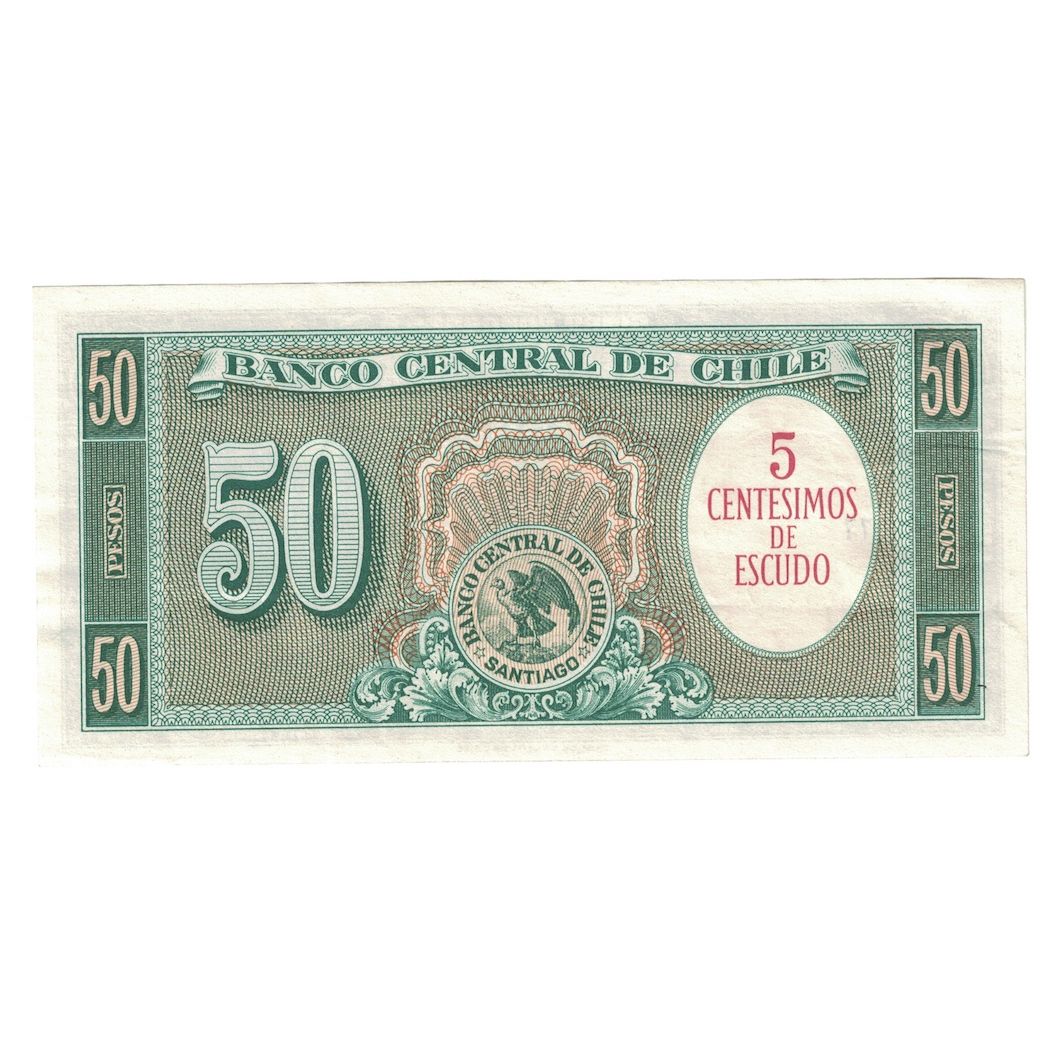 Geldschein, Chile, 1/2 Centesimo on 5 Pesos, UNDATED (1960-1961), KM:124, UNZ-