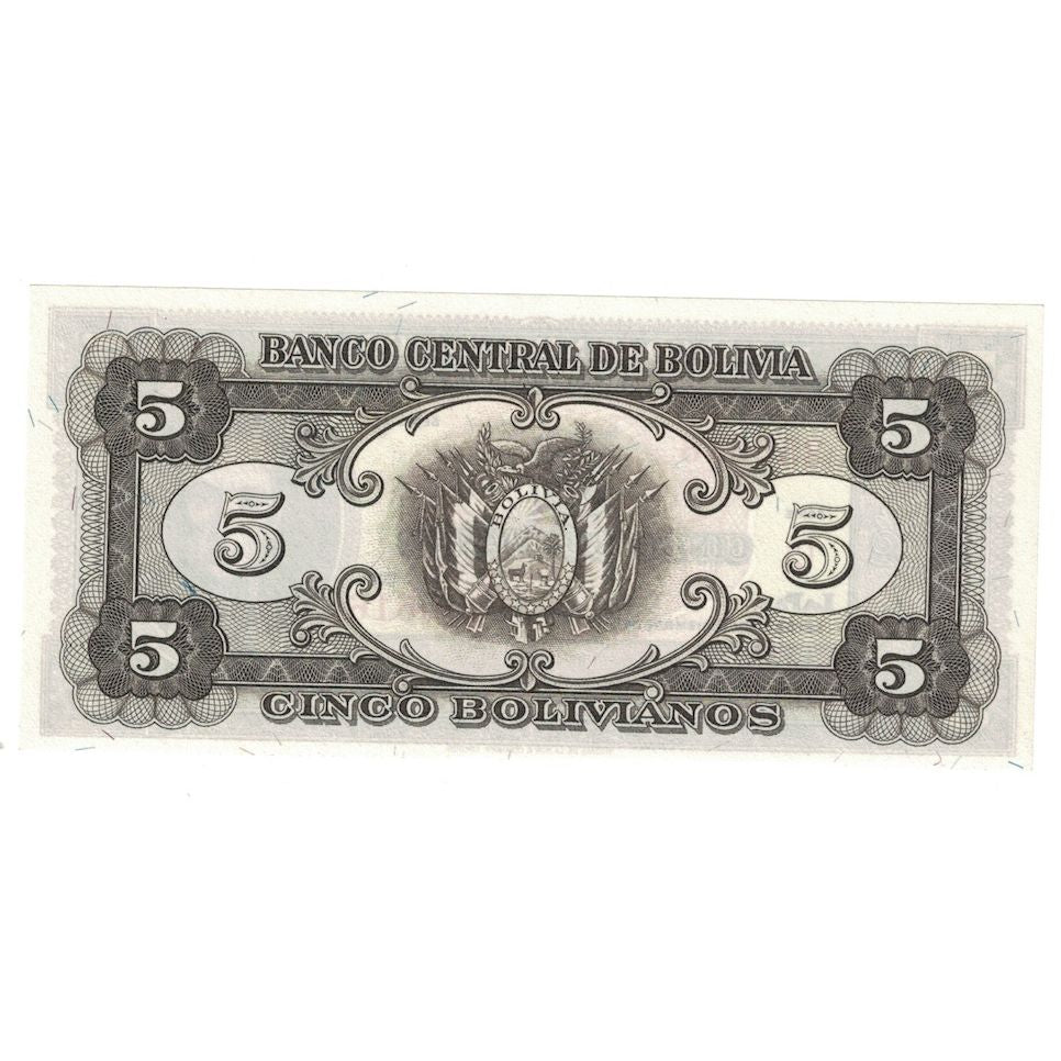 Billet, Bolivie, 5 Bolivianos, L.1945, 1945-12-20, KM:138d, NEUF