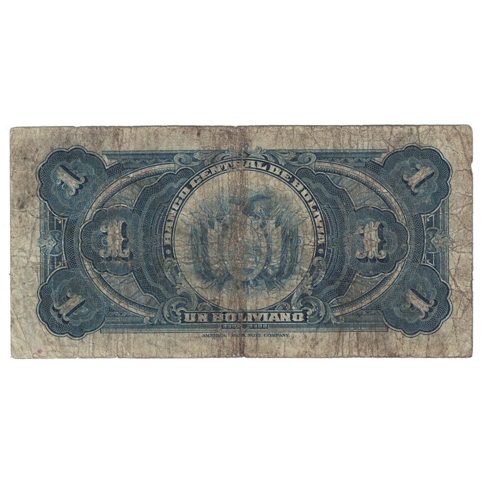 Banconote, Bolivia, 1 Boliviano, L.1928, KM:118a, D+