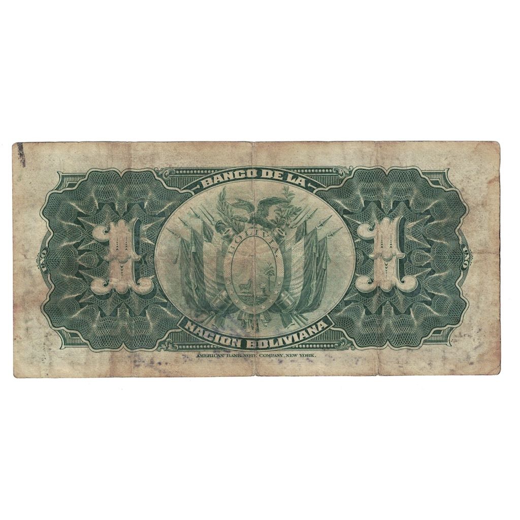 Billete, 1 Boliviano, 1911, Bolivia, 1911-05-11, KM:102a, RC+