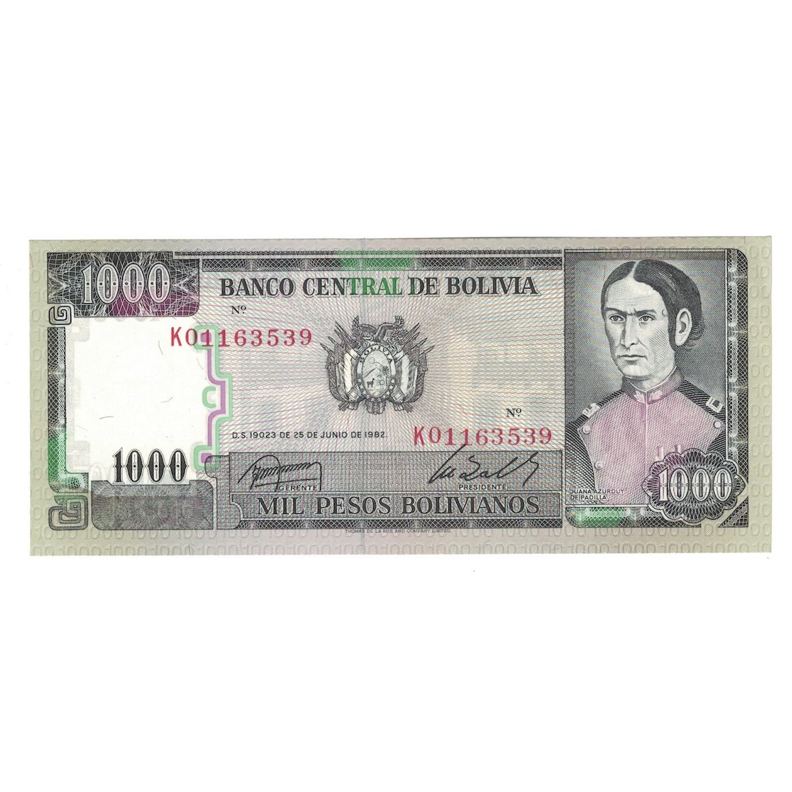 Banknote, Bolivia, 1000 Pesos Bolivianos, 1981-1984, KM:167a, UNC(65-70)