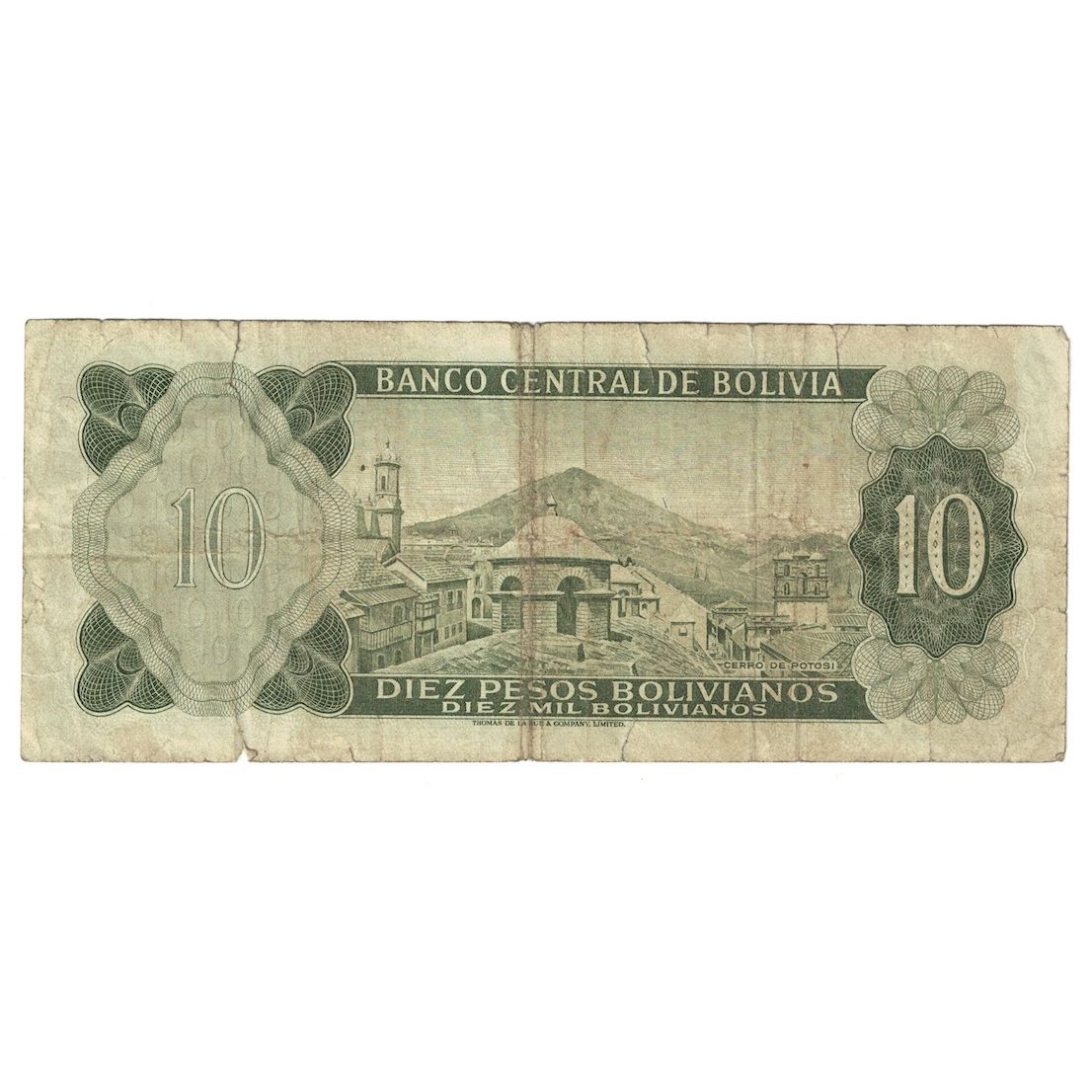 Banknot, Bolivia, 10 Pesos Bolivianos, L.1962, KM:154a, VG(8-10)