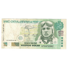 Banconote, Perù, 10 Nuevos Soles, 1998, 1998-08-06, KM:166, MB+
