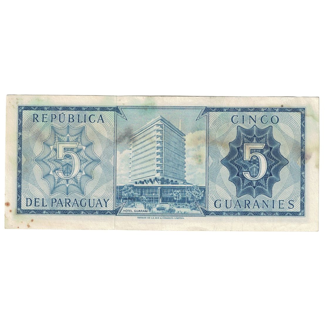 Geldschein, Paraguay, 5 Guaranies, ND(08/1963- ), KM:194, S+