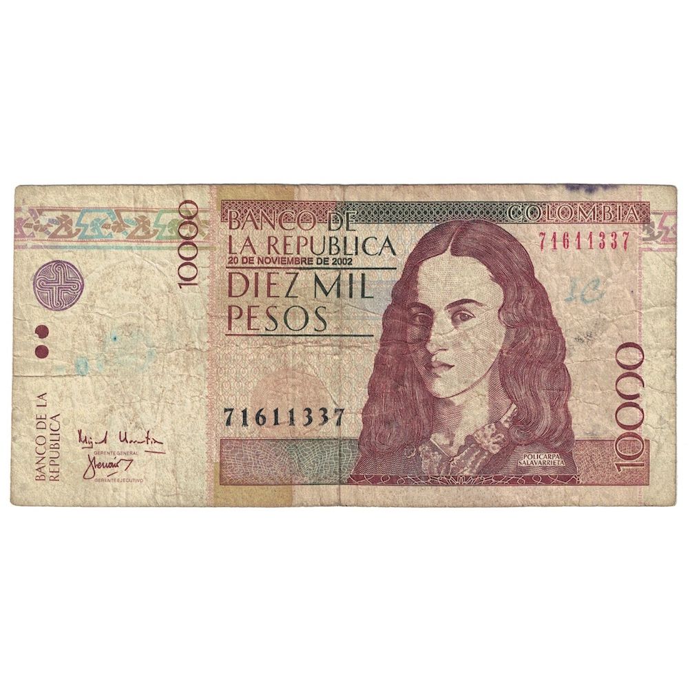 Billete, 10,000 Pesos, 2002, Colombia, 2002-11-20, KM:453d, RC+