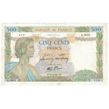 France, 500 Francs, La Paix, 1941, 1941-10-30, TB+, Fayette:32.23, KM:95b