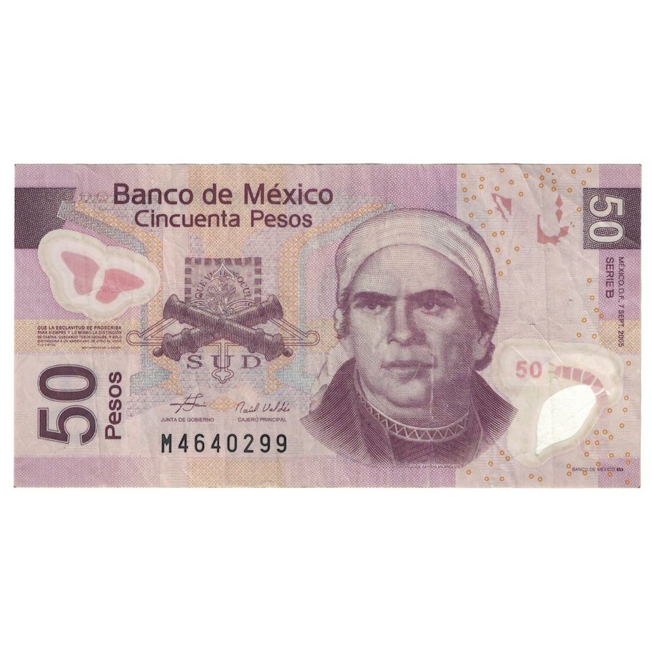 Billete, 50 Pesos, 2005, México, 2005-09-07, KM:123b, BC+