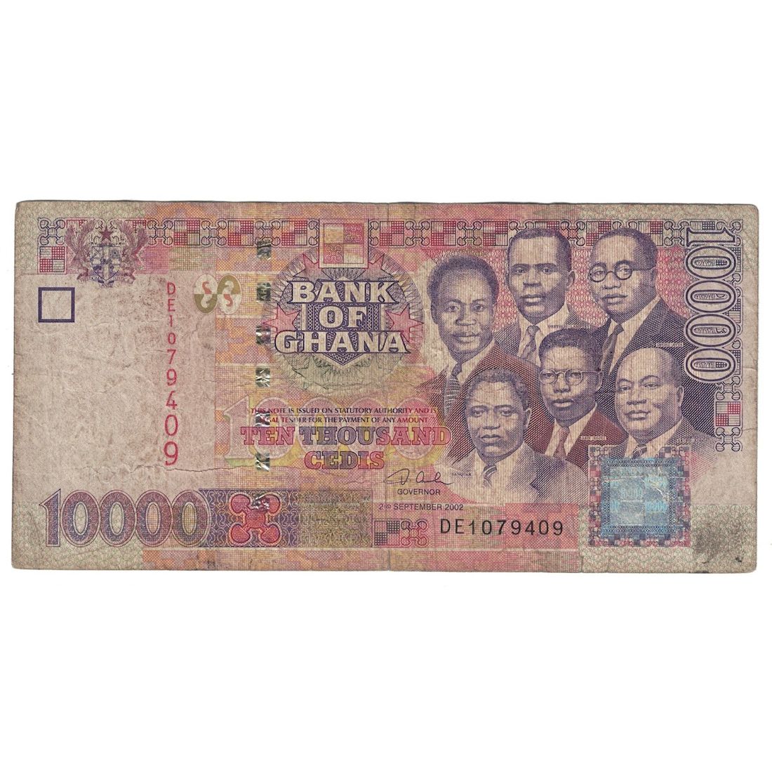 Banknote, Ghana, 10,000 Cedis, 2002, 2002-09-02, KM:35a, VG(8-10)
