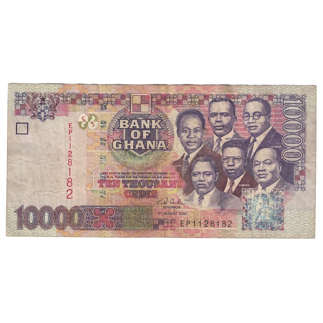 Billet, Ghana, 10,000 Cedis, 2003, 2003-08-04, KM:35b, B+