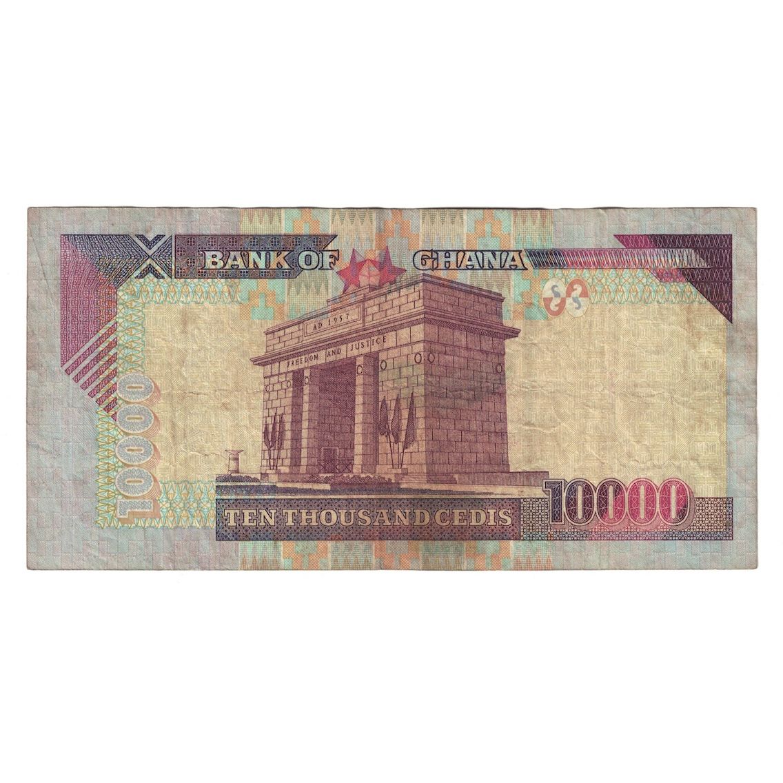 Billet, Ghana, 10,000 Cedis, 2003, 2003-08-04, KM:35b, B+