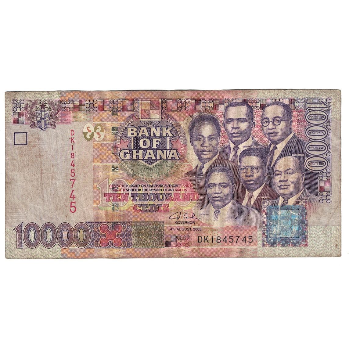 Geldschein, Ghana, 10,000 Cedis, 2003, 2003-08-04, KM:35b, SGE+