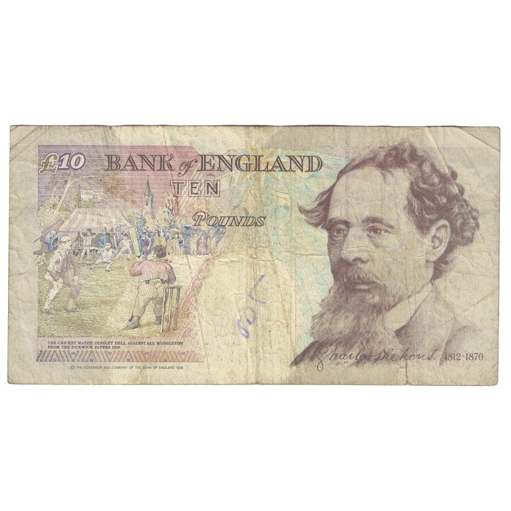 Geldschein, Großbritannien, 10 Pounds, 1993-1998, KM:386a, S