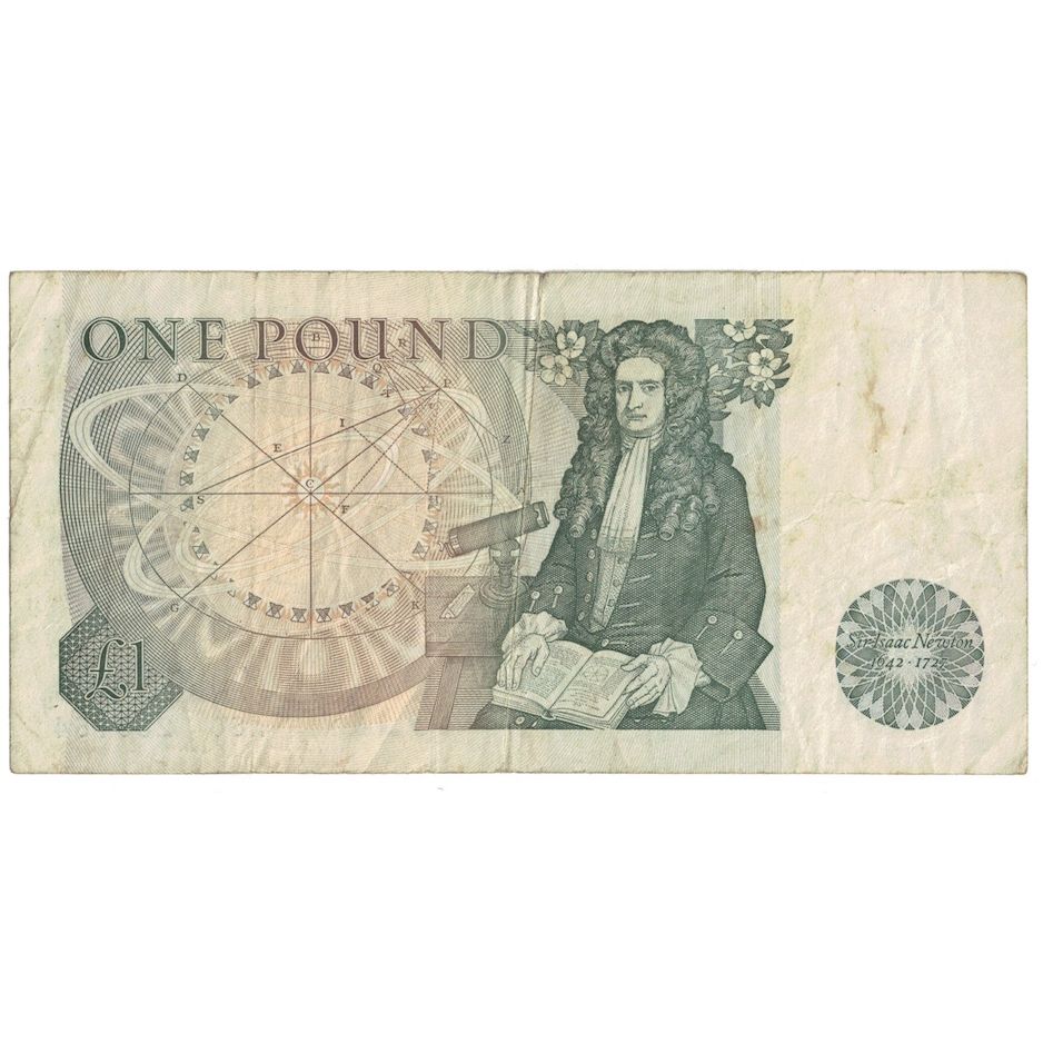 Billet, Grande-Bretagne, 1 Pound, Undated (1978-84), KM:377a, B+