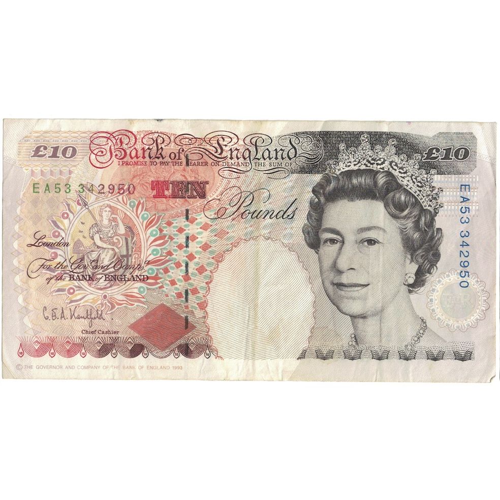 Banconote, Gran Bretagna, 10 Pounds, (1990-92), KM:383a, MB+