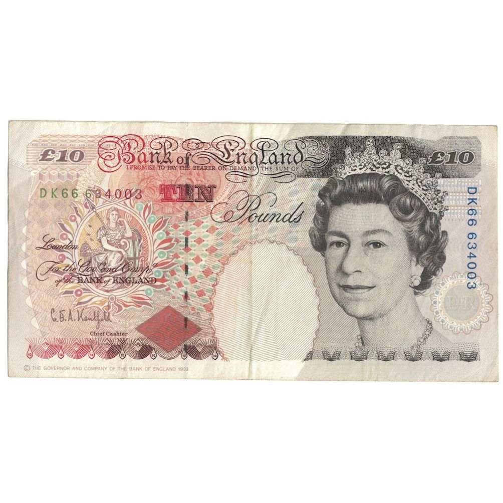 Banconote, Gran Bretagna, 10 Pounds, (1990-92), KM:383a, MB+