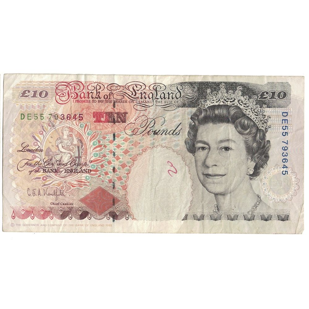 Banconote, Gran Bretagna, 10 Pounds, (1990-92), KM:383a, MB+