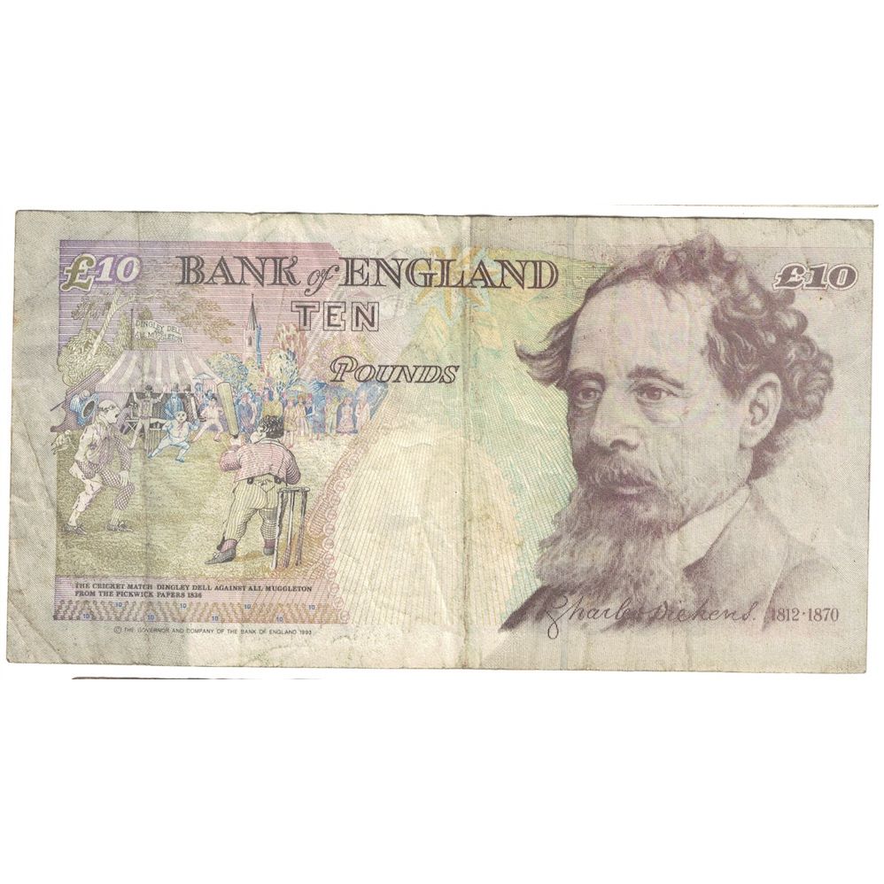 Billet, Grande-Bretagne, 10 Pounds, (1990-92), KM:383a, TB